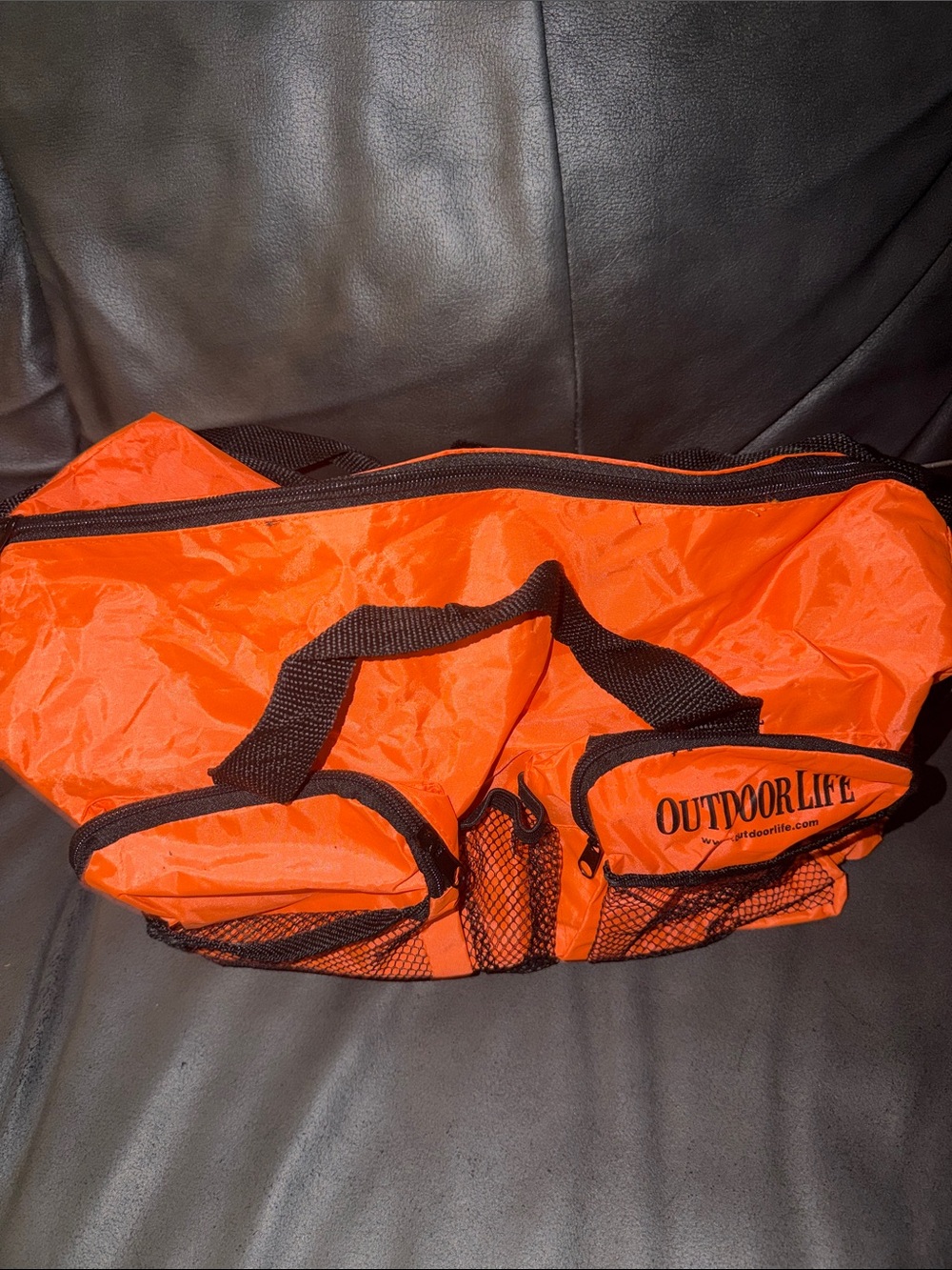 Outdoor Life Orange and Black Men's Duffel Bag w mystery items inside!